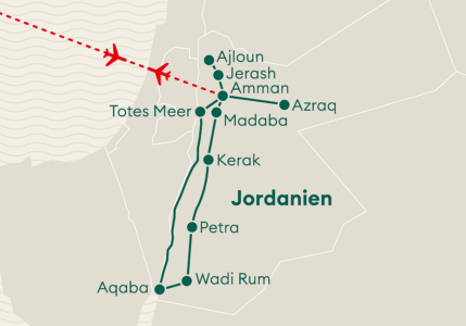 Karte Jordanien