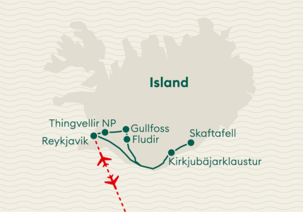 Karte Island Nordlichter